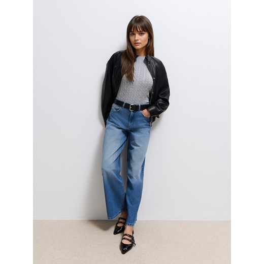 Mohito - Jeansy wide leg petite - niebieski ze sklepu Mohito w kategorii Jeansy damskie - zdjęcie 186090182