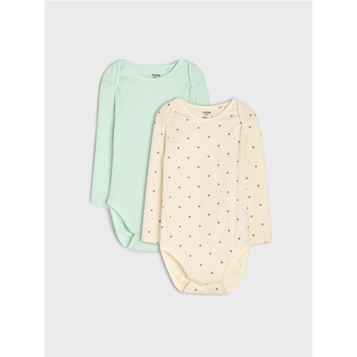 Sinsay - Body 2 pack - kremowy ze sklepu Sinsay w kategorii Odzież dla niemowląt - zdjęcie 186090700
