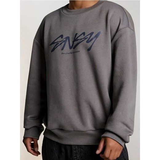 Sinsay - Bluza z napisem - szary ze sklepu Sinsay w kategorii Bluzy męskie - zdjęcie 186090730