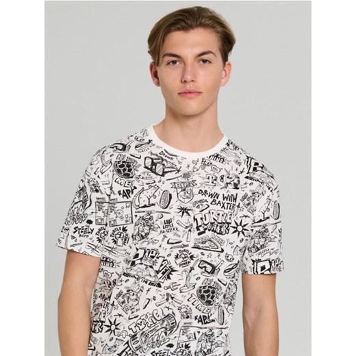 Sinsay - Koszulka z nadrukiem Teenage Mutant Ninja Turtles - kremowy ze sklepu Sinsay w kategorii T-shirty męskie - zdjęcie 186090733