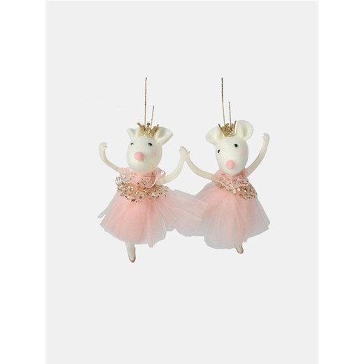 Sinsay - Ozdoby świąteczne w kształcie tańczących myszek 2 pack - różowy Sinsay One Size Sinsay