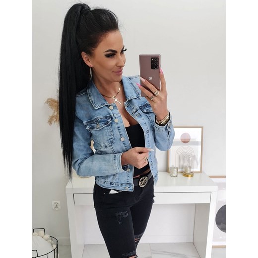 katana jeansowa  eliza jasny  jeans ze sklepu STYLOWO w kategorii Kurtki damskie - zdjęcie 186090943