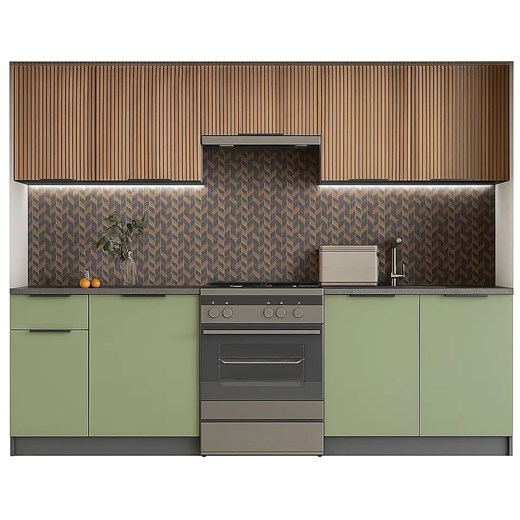 Zestaw mebli kuchennych orzech + pistacja N6-D89 ze sklepu Edinos.pl w kategorii Meble kuchenne - zdjęcie 186093641