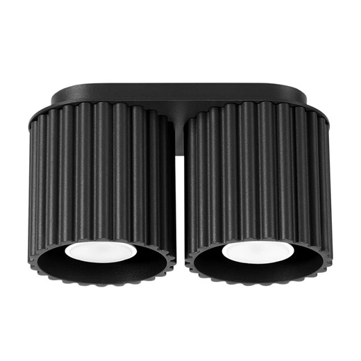 Czarny podwójny plafon ryflowany W3-H83 ze sklepu Edinos.pl w kategorii Lampy sufitowe - zdjęcie 186093680