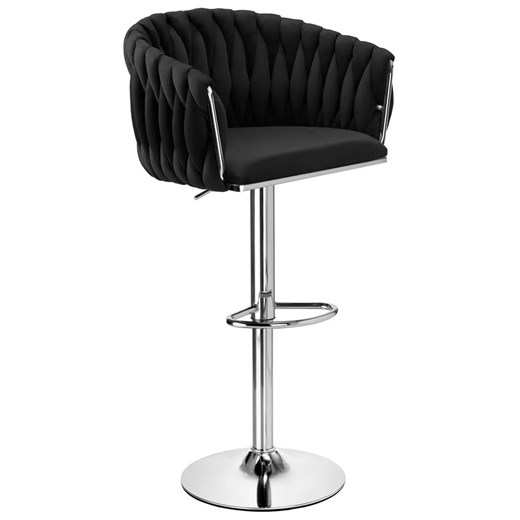 Czarny pleciony hoker z oparciem N1-N85 ze sklepu Edinos.pl w kategorii Hokery - zdjęcie 186094221