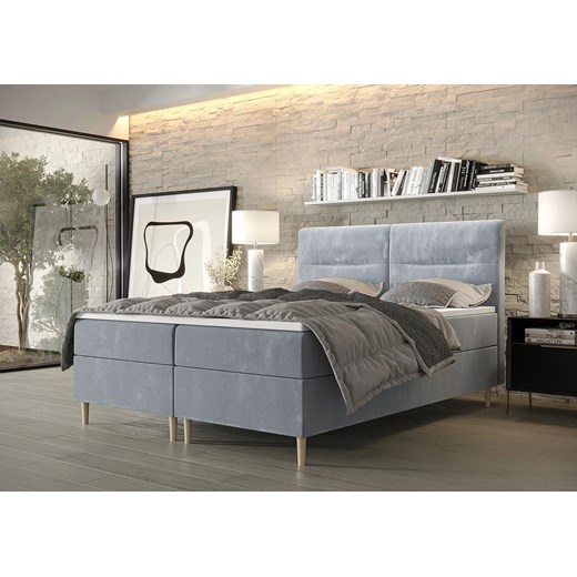 Błękitne lóżko z pojemnikiem na pościel 6 rozmiarów - Velinar Elior Edinos.pl