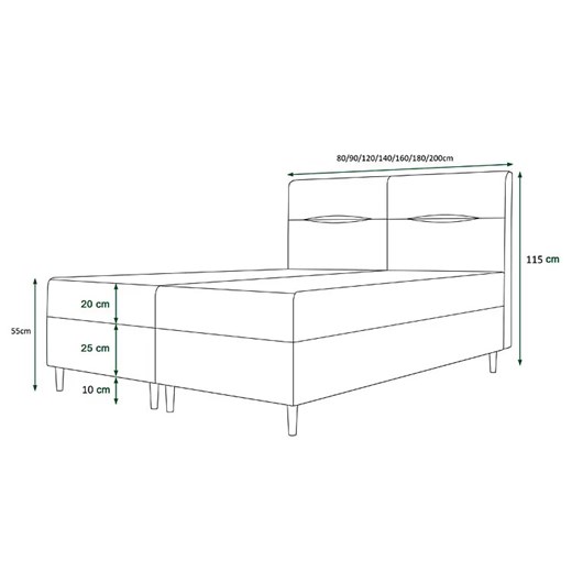 Błękitne lóżko z pojemnikiem na pościel 6 rozmiarów - Velinar Elior Edinos.pl