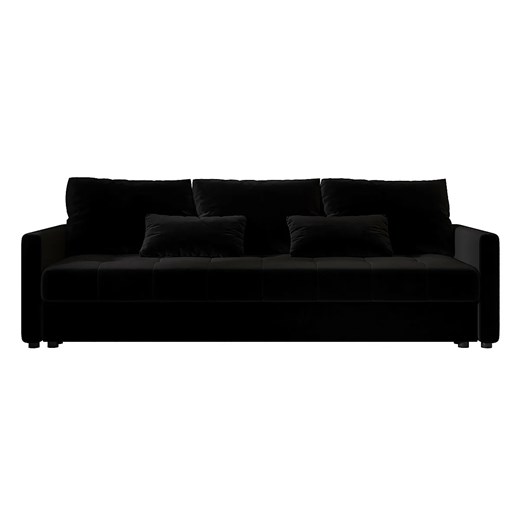 Czarna welurowa sofa rozkładana W3-M28 ze sklepu Edinos.pl w kategorii Sofy i kanapy - zdjęcie 186094404