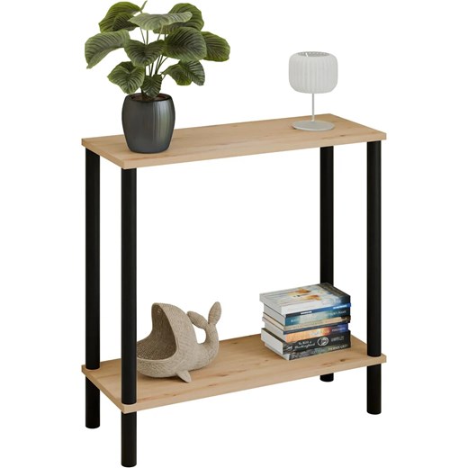 Minimalistyczna konsola dąb artisan + czarny  T4-D40 - id: 52896 - marki Elior - 186094413 Minimalistyczna konsola dąb artisan + czarny  T4-D40 ze sklepu Edinos.pl w kategorii Konsole - zdjęcie 186094413