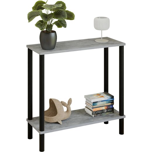 Nowoczesna konsola na metalowym stelażu beton + czarny L1-S26 ze sklepu Edinos.pl w kategorii Konsole - zdjęcie 186094442