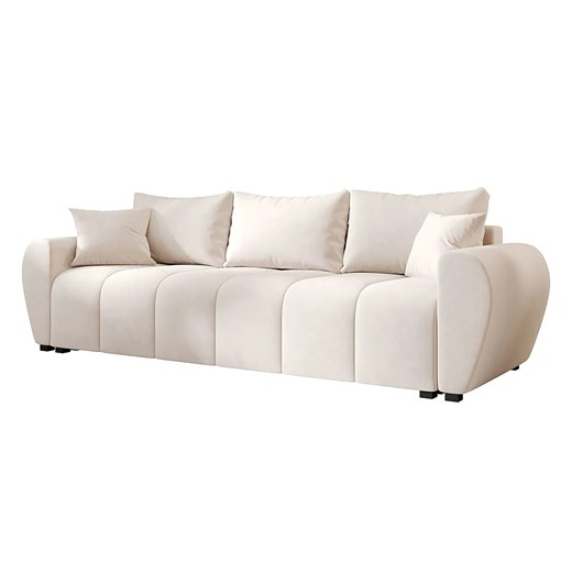 Kremowa sofa tapicerowana z pojemnikiem na pościel D0-L86 ze sklepu Edinos.pl w kategorii Sofy i kanapy - zdjęcie 186094573
