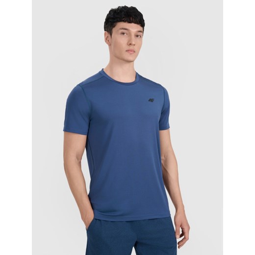 Męska koszulka treningowa 4F 4FWAW25TFTSM1521 - niebieska ze sklepu Sportstylestory.com w kategorii T-shirty męskie - zdjęcie 186095344