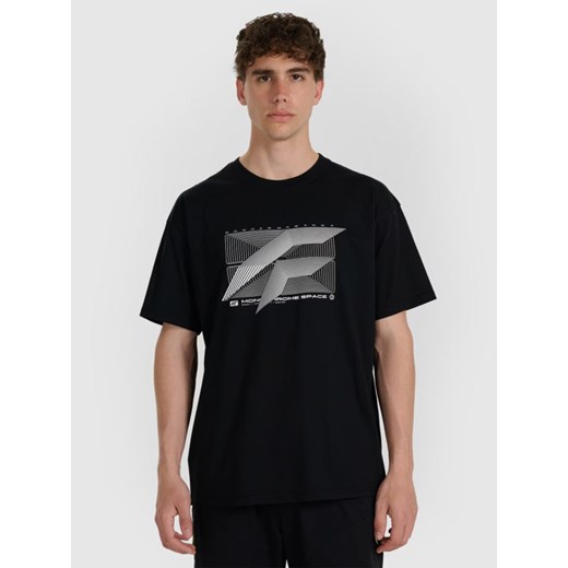 Męski t-shirt z nadrukiem 4F 4FRAW25TTSHM3259 - czarny ze sklepu Sportstylestory.com w kategorii T-shirty męskie - zdjęcie 186095702