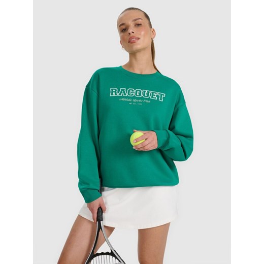 Damska bluza nierozpinana bez kaptura 4F 4FRAW25TSWSF2461 - zielona ze sklepu Sportstylestory.com w kategorii Bluzy damskie - zdjęcie 186095860