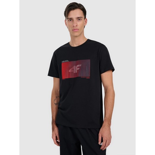 Męski t-shirt z nadrukiem 4F 4FRAW25TTSHM3224 - czarny ze sklepu Sportstylestory.com w kategorii T-shirty męskie - zdjęcie 186095922