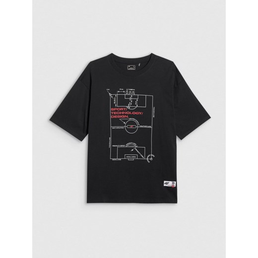 Męski t-shirt z nadrukiem 4F 4FRAW25TTSHM3257 - czarny ze sklepu Sportstylestory.com w kategorii T-shirty męskie - zdjęcie 186096080