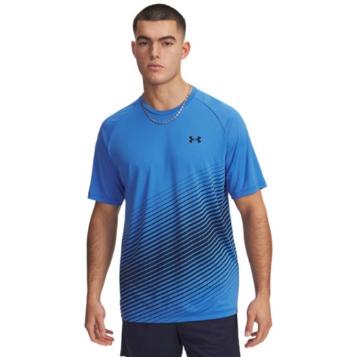 Męska koszulka treningowa Under Armour UA Tech Fade SS - niebieska ze sklepu Sportstylestory.com w kategorii T-shirty męskie - zdjęcie 186096224