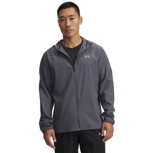 Męska kurtka do biegania Under Armour UA Velociti Pro Storm Jacket - szare ze sklepu Sportstylestory.com w kategorii Kurtki męskie - zdjęcie 186096232