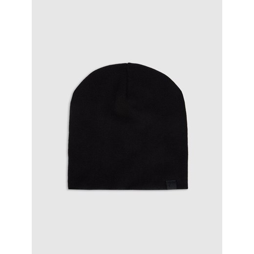 Czapka beanie uniseks 4F 4FWAW25ACAPU675 - czarna ze sklepu Sportstylestory.com w kategorii Czapki zimowe męskie - zdjęcie 186096260