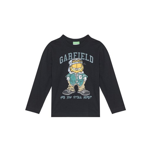 United Colors Of Benetton Bluzka 35RYC10QA Czarny Regular Fit ze sklepu MODIVO w kategorii T-shirty chłopięce - zdjęcie 186096443