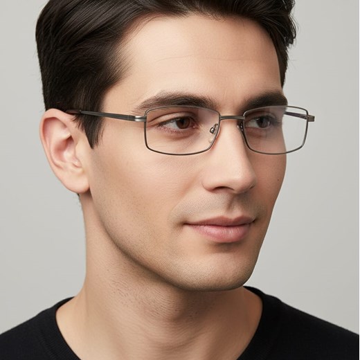 Oprawki korekcyjne zerówki okulary prostokątne metalowe 510A grafitowe - id: 9279 - marki Sunoptic - 186097541 Oprawki korekcyjne zerówki okulary prostokątne metalowe 510A grafitowe ze sklepu Stylion w kategorii Oprawki do okularów damskie - zdjęcie 186097541