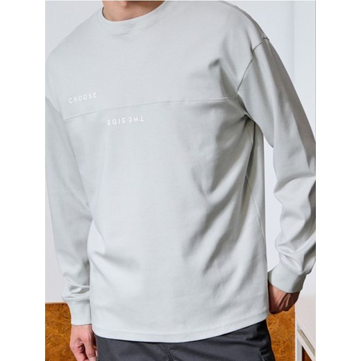 Sinsay - Koszulka comfort fit z długim rękawem - kremowy ze sklepu Sinsay w kategorii T-shirty męskie - zdjęcie 186098702
