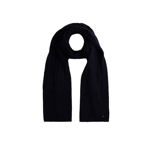 Szalik Tommy Hilfiger Flag Fluffy AW0AW17787 Granatowy ze sklepu eobuwie.pl w kategorii Szaliki i chusty damskie - zdjęcie 186099020