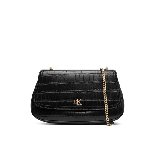 Torebka Calvin Klein Ck Croc Conv Chain Medium Bag LV04F3284G Czarny ze sklepu eobuwie.pl w kategorii Kopertówki - zdjęcie 186099171