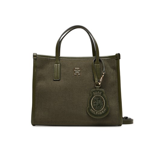 Torebka Tommy Hilfiger City Small Tote Melton AW0AW17852 Khaki ze sklepu eobuwie.pl w kategorii Torebki damskie - zdjęcie 186099413