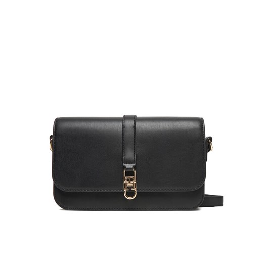 Torebka Tommy Hilfiger Th Libre Flap Crossover AW0AW17723 Czarny ze sklepu eobuwie.pl w kategorii Listonoszki - zdjęcie 186100873