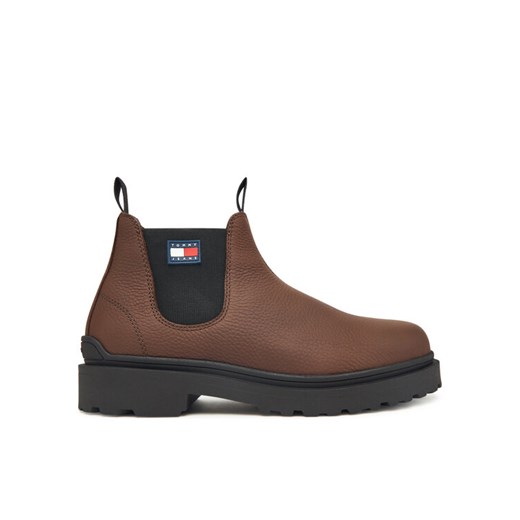 Sztyblety Tommy Jeans Tjm Chelsea Leather Wl EM0EM01670 Brązowy ze sklepu eobuwie.pl w kategorii Buty zimowe męskie - zdjęcie 186101040