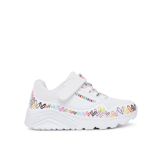 Sneakersy Skechers Uno Lite 314091L WMLT Biały ze sklepu eobuwie.pl w kategorii Buty sportowe dziecięce - zdjęcie 186101361