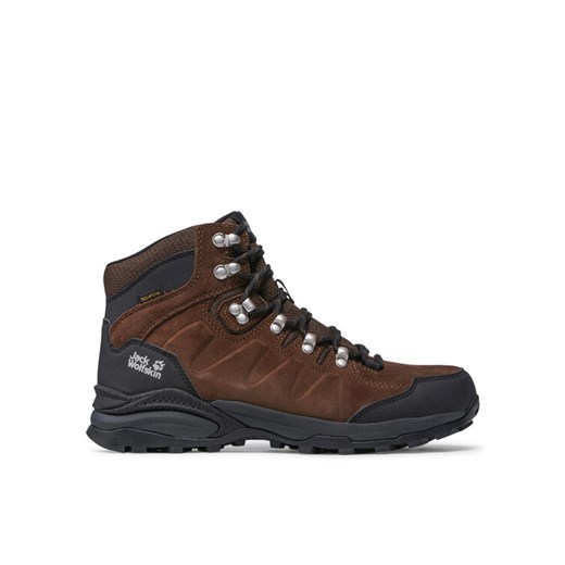 Trekkingi Jack Wolfskin Refugio Texapore Mid M 4049841 Brązowy ze sklepu eobuwie.pl w kategorii Buty trekkingowe męskie - zdjęcie 186101730