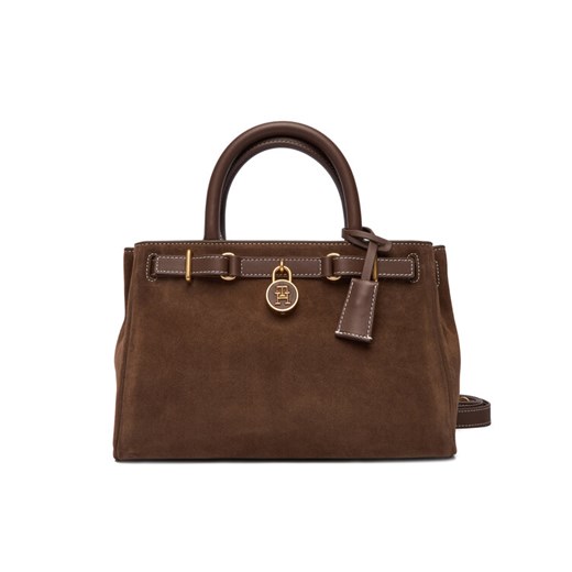 Torebka Tommy Hilfiger American Icon Mini Tote Suede Le AW0AW18202 Brązowy Tommy Hilfiger OS eobuwie.pl