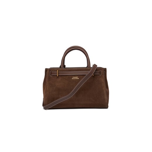 Torebka Tommy Hilfiger American Icon Mini Tote Suede Le AW0AW18202 Brązowy Tommy Hilfiger OS eobuwie.pl