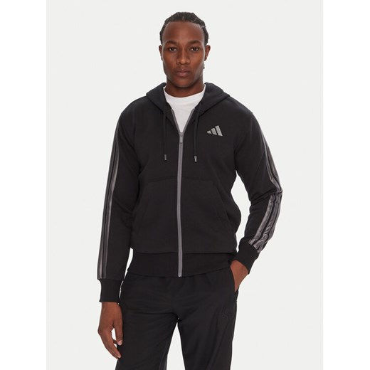adidas Bluza Holiday 3-Stripes JM1695 Czarny Regular Fit ze sklepu MODIVO w kategorii Bluzy męskie - zdjęcie 186118674