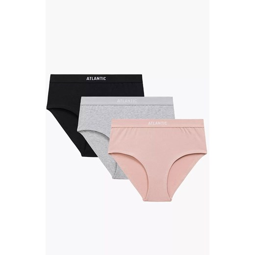 Atlantic 3-pack bawełniane figi damskie Maxi 3CLP-009-CZA/ROS/SZM, Kolor czarno-różowy, Rozmiar L, ATLANTIC ze sklepu Primodo w kategorii Majtki damskie - zdjęcie 186118830