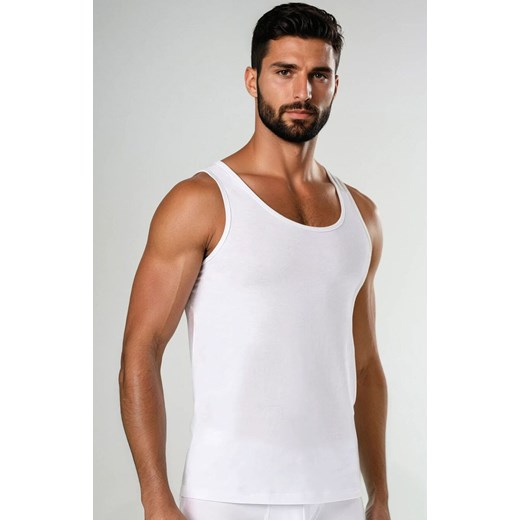 Biały podkoszulek męski tank top Eli 1301, Kolor biały, Rozmiar 3XL, Teyli ze sklepu Primodo w kategorii Podkoszulki męskie - zdjęcie 186118960