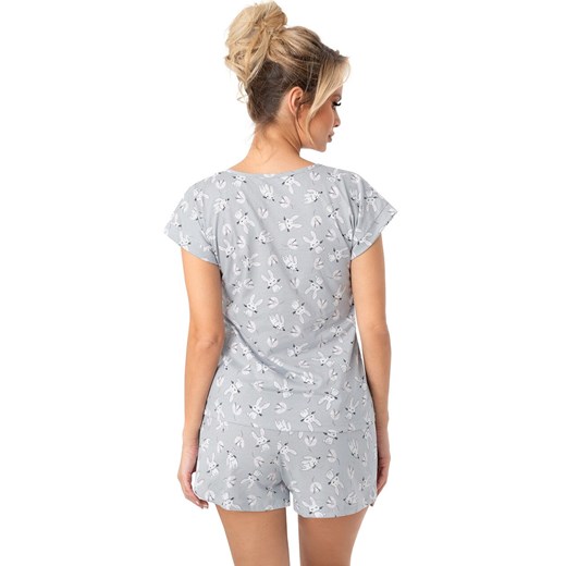 Piżama damska bawełniana z krótkimi spodniami szara Bunny short, Kolor szary-wzór, Rozmiar S, Donna ze sklepu Primodo w kategorii Piżamy damskie - zdjęcie 186119064