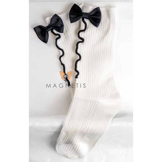 Białe skarpetki damskie z kokardkami QR5006, Kolor biały, Rozmiar uniwersalny, Magnetis ze sklepu Primodo w kategorii Skarpetki damskie - zdjęcie 186119480