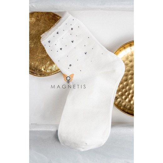 Bawełniane skarpety damskie białe QR5010 Serduszka Dżety, Kolor biały, Rozmiar uniwersalny, Magnetis ze sklepu Primodo w kategorii Skarpetki damskie - zdjęcie 186119482