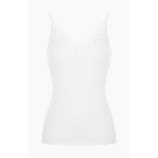 Marilyn prążkowany top damski z koronką Klara, Kolor biały, Rozmiar uniwersalny, Marilyn ze sklepu Primodo w kategorii Bluzki damskie - zdjęcie 186119700