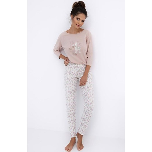 Sensis bawełniana piżama damska Milani 3/4, Kolor brudny róż, Rozmiar XL, SENSIS ze sklepu Primodo w kategorii Piżamy damskie - zdjęcie 186119893
