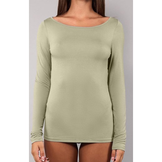 Bluzka damska z długim rękawem oliwkowa Today 6014, Kolor oliwkowy, Rozmiar S, Sielei ze sklepu Primodo w kategorii Bluzki damskie - zdjęcie 186119933