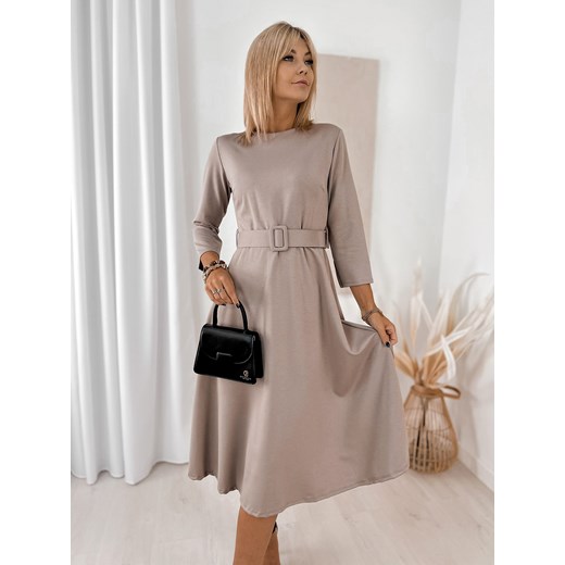 sukienka alameda ciemnobeżowa one size ze sklepu UBRA w kategorii Sukienki - zdjęcie 186120430