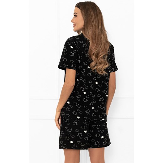 Piżama damska na krótki rękaw i krótkie spodenki Bonnie, Kolor czarny-wzór, Rozmiar S, Italian Fashion ze sklepu Intymna w kategorii Piżamy damskie - zdjęcie 186120941