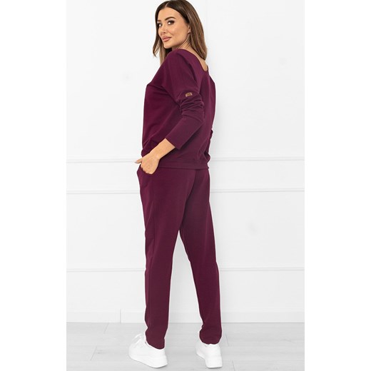 Damski komplet dresowy burgundowy Karina, Kolor burgund, Rozmiar S, Italian Fashion ze sklepu Intymna w kategorii Piżamy damskie - zdjęcie 186120980