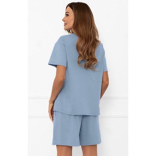 Bawełniana piżama damska na krótki rękaw i krótkie spodenki stalowa Ksara, Kolor stalowy, Rozmiar S, Italian Fashion ze sklepu Intymna w kategorii Piżamy damskie - zdjęcie 186121053