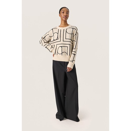 Soaked in Luxury Sweter w kolorze beżowo-antracytowym ze sklepu Limango Polska w kategorii Swetry damskie - zdjęcie 186124773