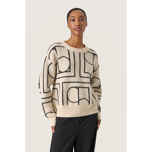 Soaked in Luxury Sweter w kolorze beżowo-antracytowym Soaked In Luxury XS promocja Limango Polska